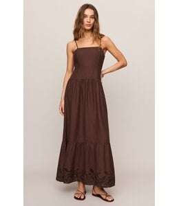 Z SUPPLY Esti Embroidered Maxi Dress Brown