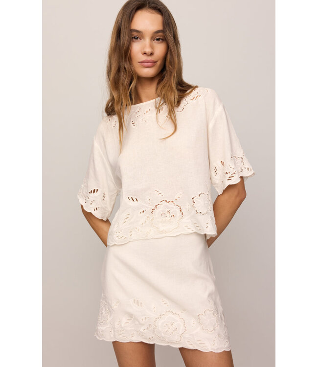 Z SUPPLY Daya Embroidered Skirt White