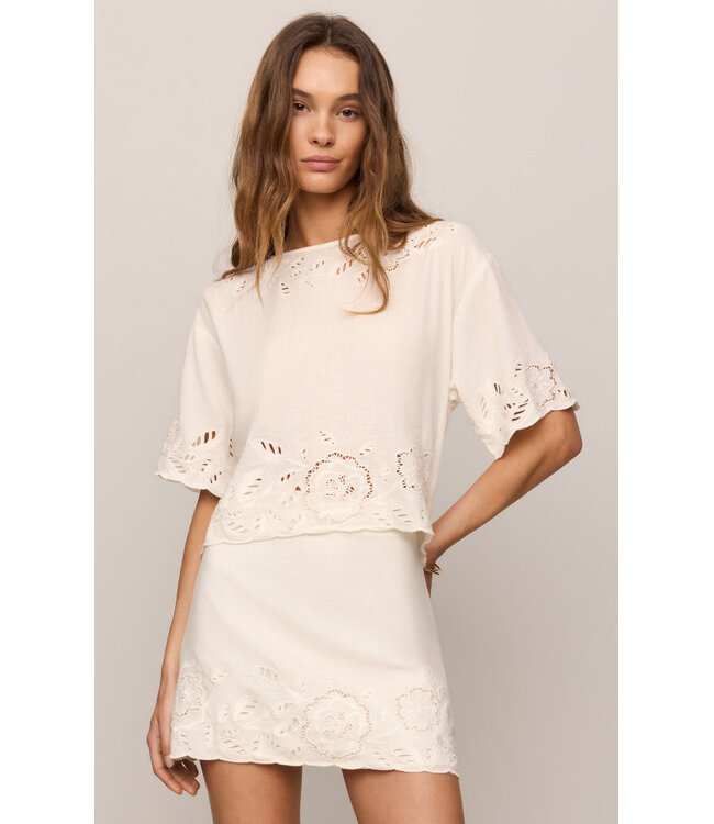 Z SUPPLY Daya Embroidered Top White