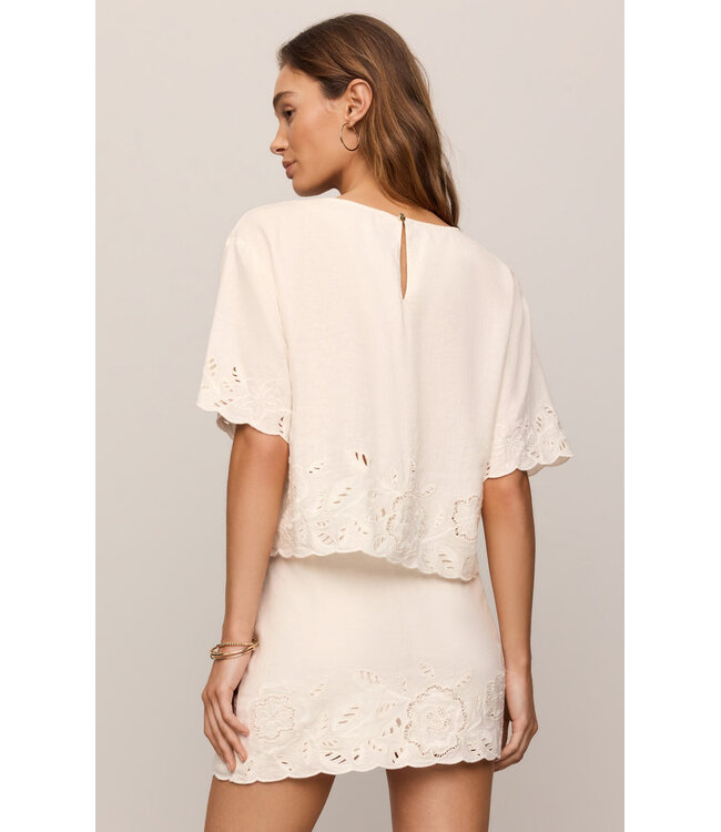 Z SUPPLY Daya Embroidered Top White