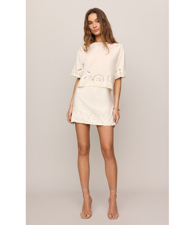 Z SUPPLY Daya Embroidered Top White