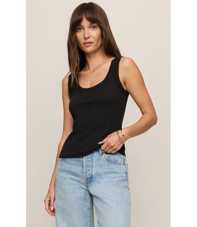 Z SUPPLY Larkin Embroidered Tank Black