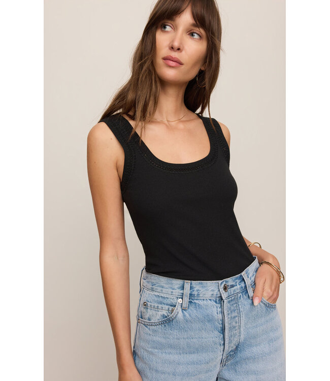 Z SUPPLY Larkin Embroidered Tank Black