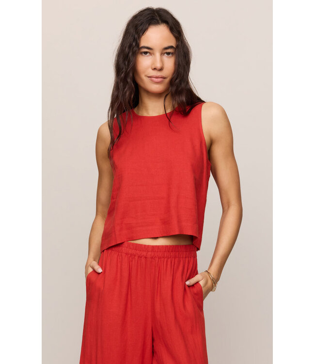 Z SUPPLY Sloane Linen Top Red