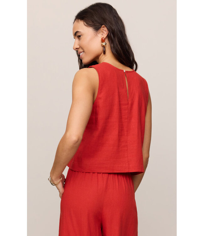 Z SUPPLY Sloane Linen Top Red