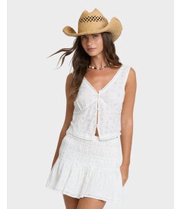 Billabong Eyelet Forever Woven Tank White