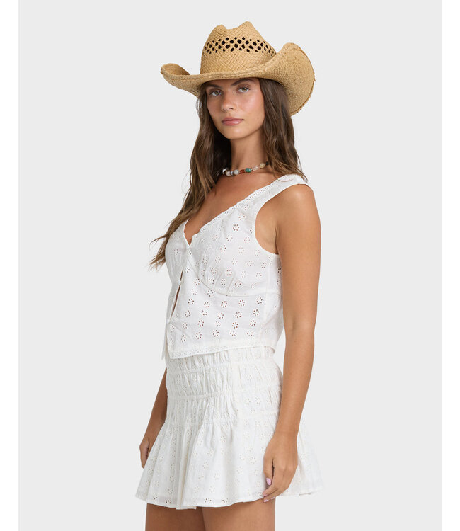 Billabong Eyelet Forever Woven Tank White