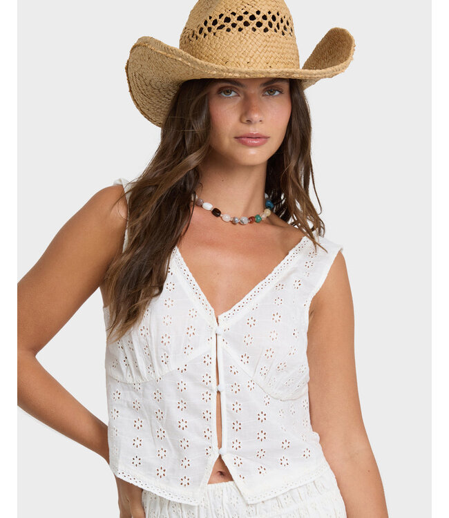 Billabong Eyelet Forever Woven Tank White