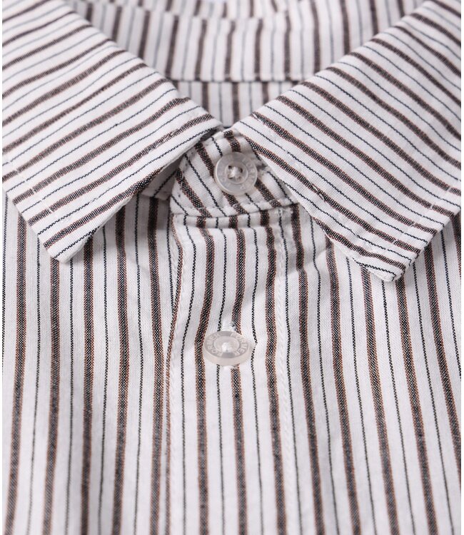FORMER Reynolds Stripe SS Shirt Beige