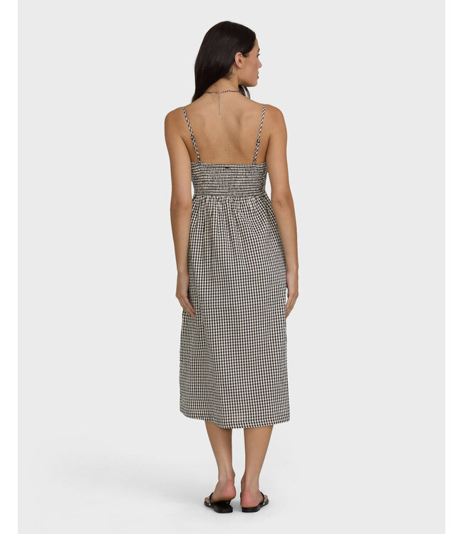 Billabong Beach Check Midi Dress Black