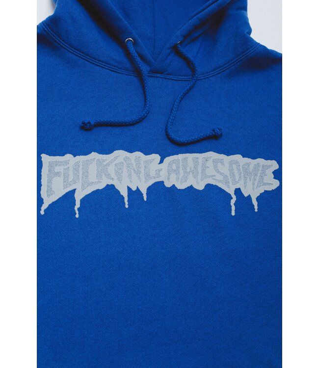 FUCKING AWESOME Reflective Drip Logo Hoodie Blue