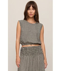 Z SUPPLY Merit Gingham Top Black