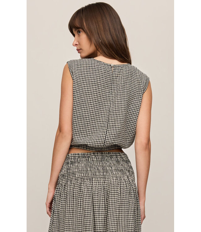 Z SUPPLY Merit Gingham Top Black