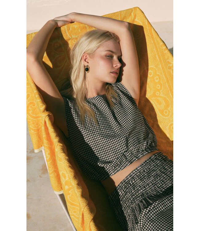 Z SUPPLY Merit Gingham Top Black