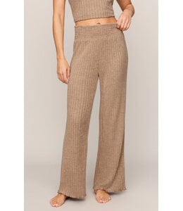 Z SUPPLY Dawn Smocked Rib Pant Brown