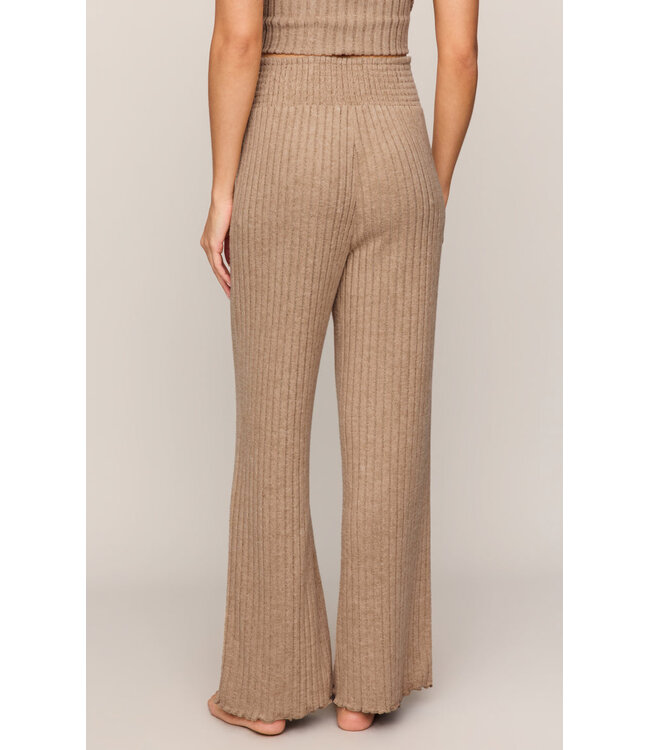 Z SUPPLY Dawn Smocked Rib Pant Brown