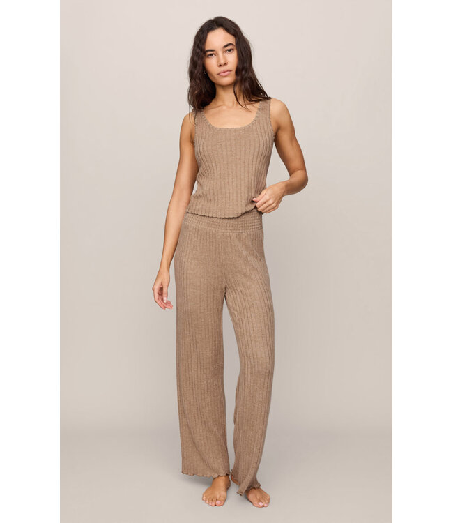 Z SUPPLY Dawn Smocked Rib Pant Brown