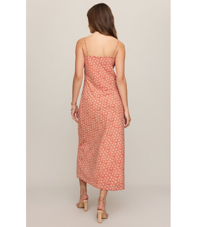 Z SUPPLY Emela Iris Floral Midi Dress Red