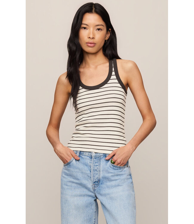 Z SUPPLY Rowe Striped Scoop Tank White