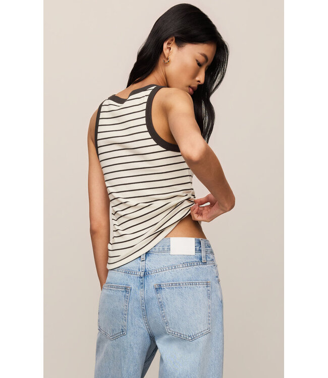 Z SUPPLY Rowe Striped Scoop Tank White