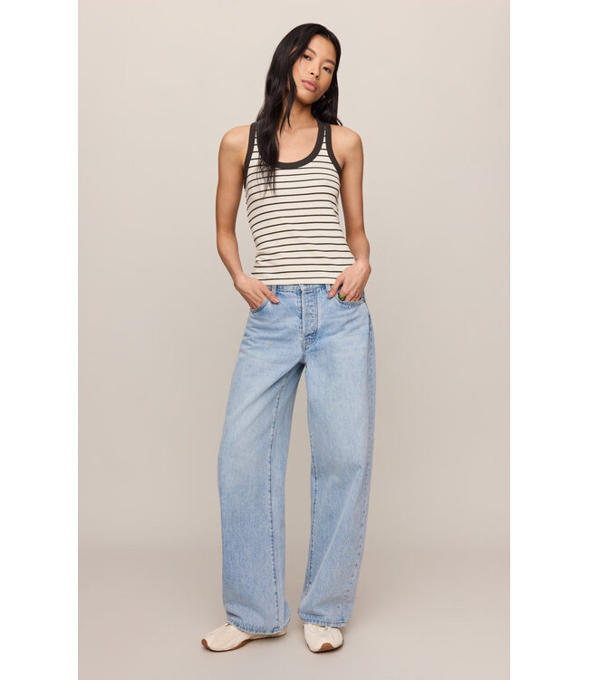 Z SUPPLY Rowe Striped Scoop Tank White