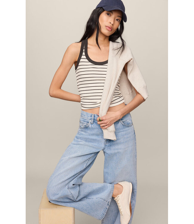 Z SUPPLY Rowe Striped Scoop Tank White