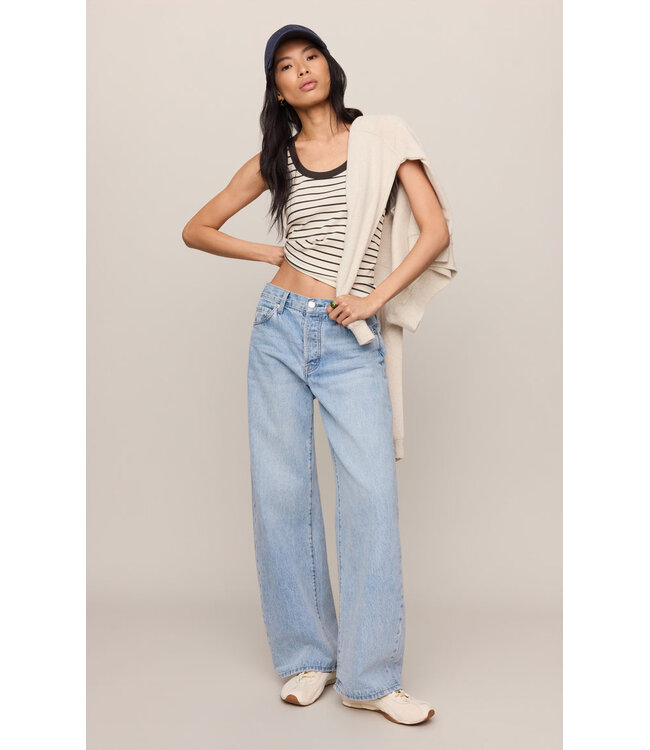 Z SUPPLY Rowe Striped Scoop Tank White