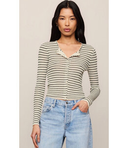 Z SUPPLY Rosanna Stripe Sweater Top White