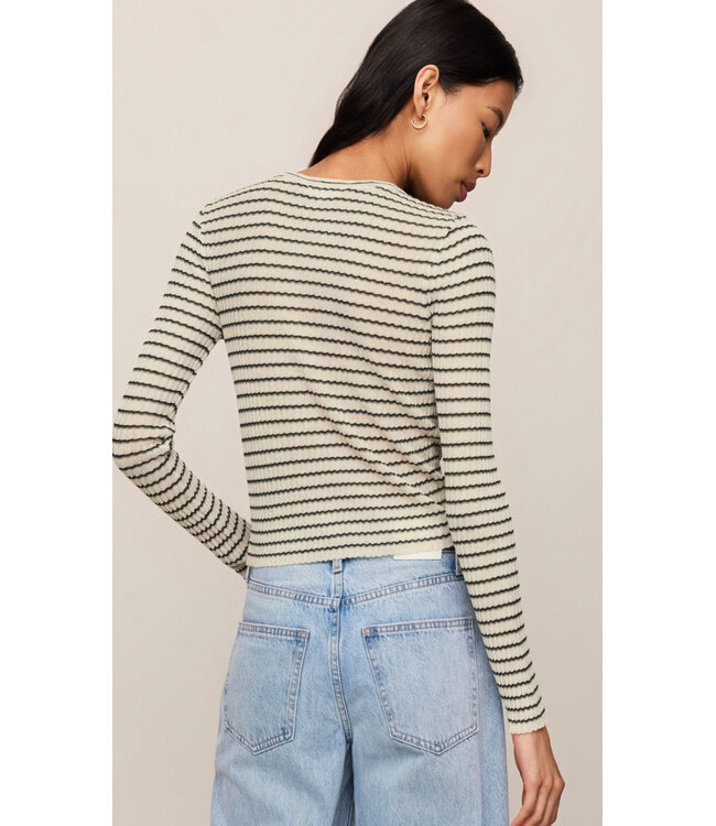 Z SUPPLY Rosanna Stripe Sweater Top White