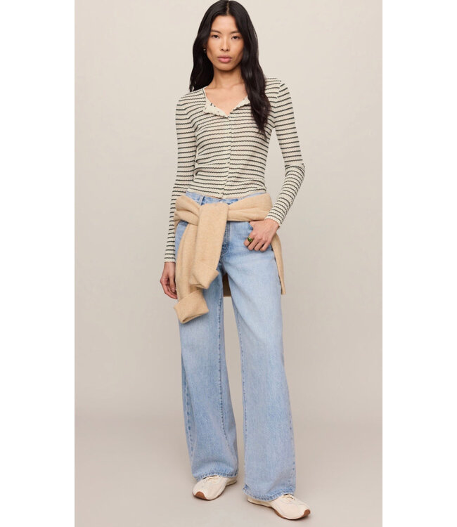 Z SUPPLY Rosanna Stripe Sweater Top White