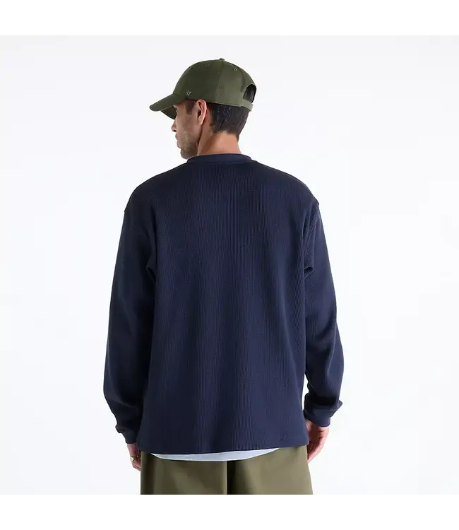 NEW BALANCE Numeric Waffle Knit Long Sleeve Henley Navy