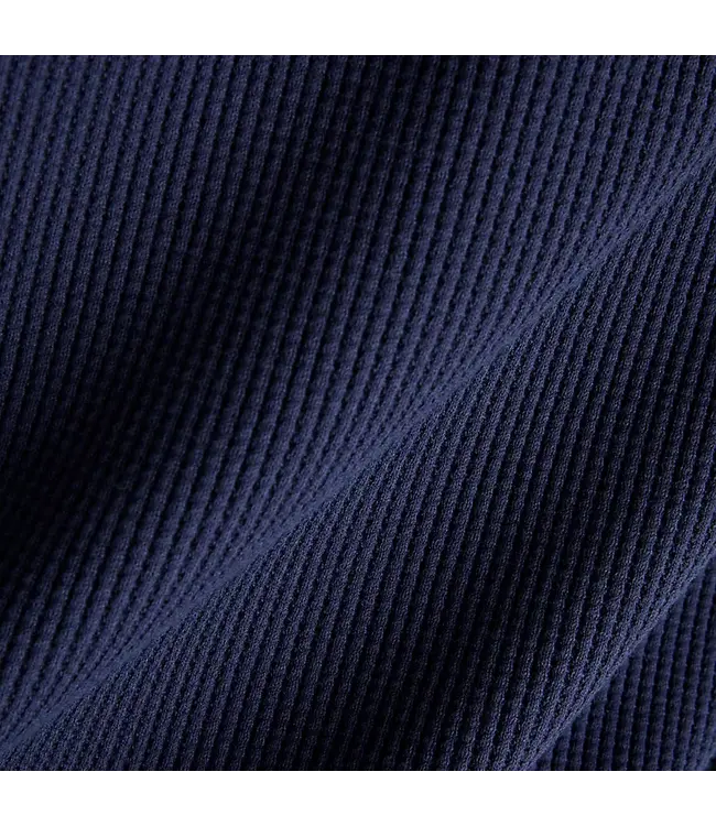 NEW BALANCE Numeric Waffle Knit Long Sleeve Henley Navy