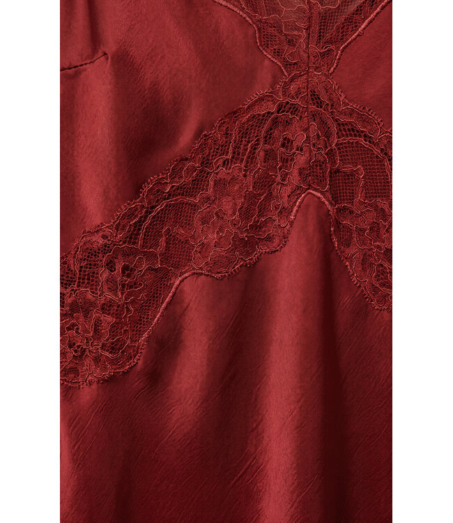 Z SUPPLY Bruna Lace Inset Midi Dress Red