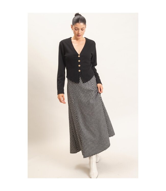 HYFVE Quinn Plaid Maxi Skirt Black