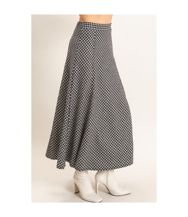 HYFVE Quinn Plaid Maxi Skirt Black