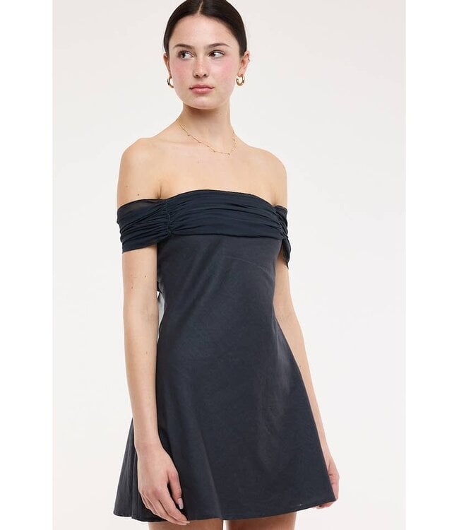 SKY TO MOON The Gwen Strapless Dress Blue