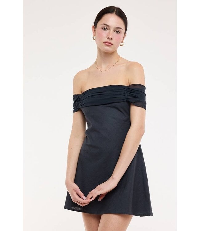 SKY TO MOON The Gwen Strapless Dress Blue