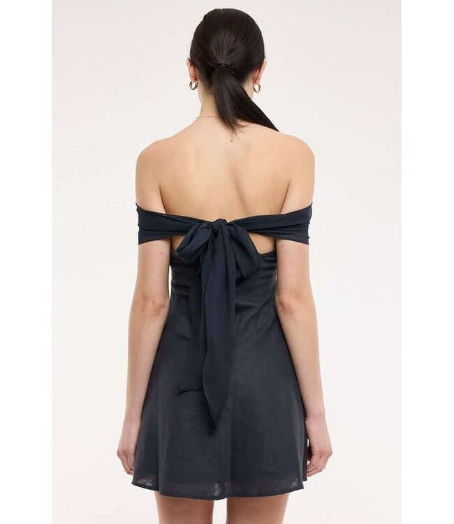 SKY TO MOON The Gwen Strapless Dress Blue