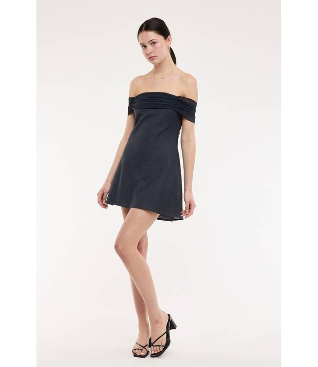 SKY TO MOON The Gwen Strapless Dress Blue