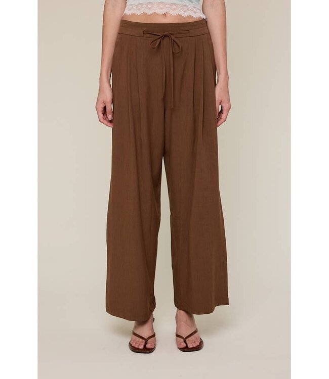 SKY TO MOON The Jordan Linen Pant Brown