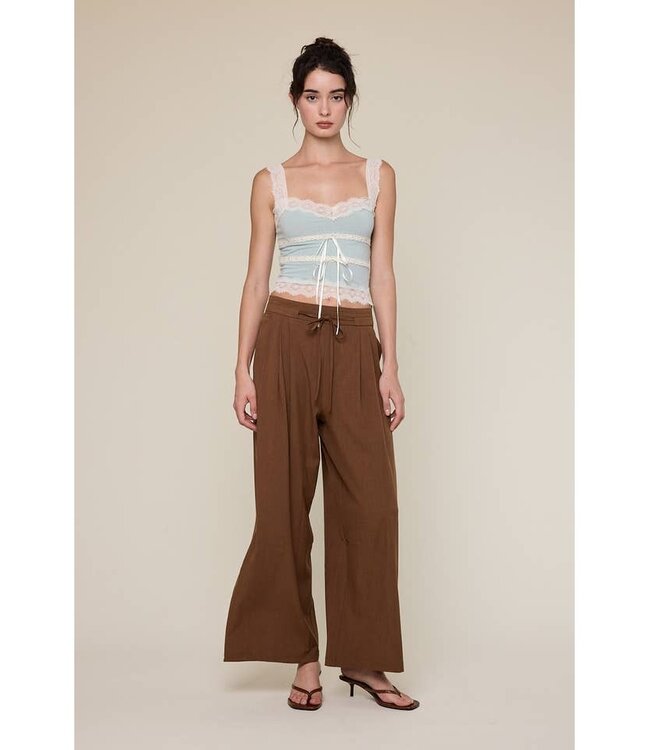 SKY TO MOON The Jordan Linen Pant Brown