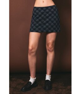 LE LIS Plaid Mini Skort Blue
