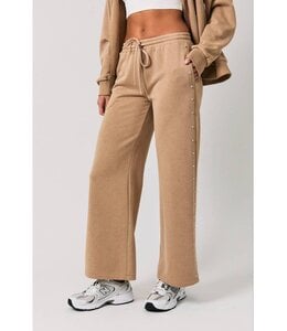 LE LIS Dylan Studded Sweatpant Tan