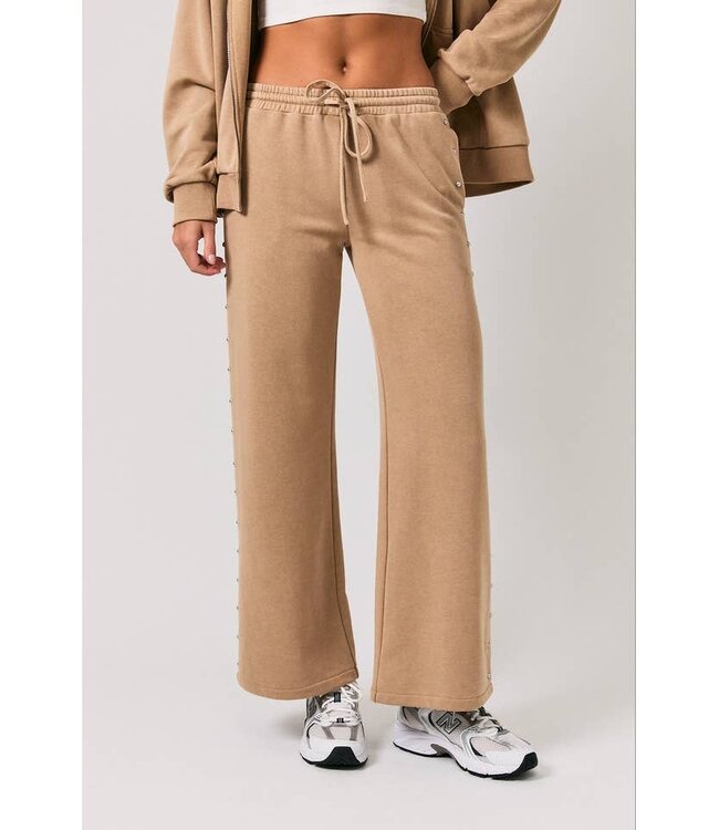 LE LIS Dylan Studded Sweatpant Tan