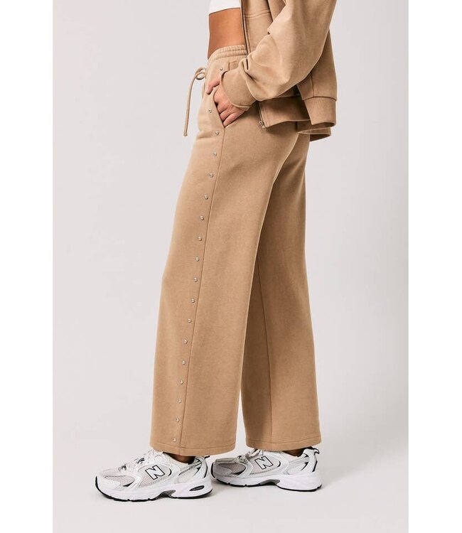 LE LIS Dylan Studded Sweatpant Tan