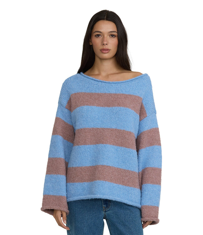 Billabong Seascape Off Shoulder Sweater Blue