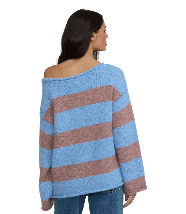 Billabong Seascape Off Shoulder Sweater Blue