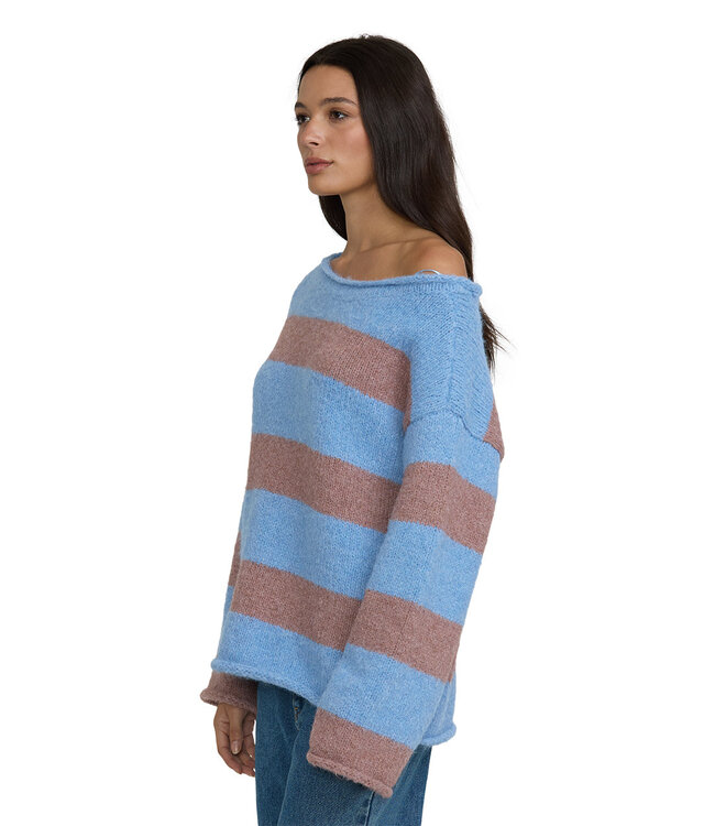 Billabong Seascape Off Shoulder Sweater Blue