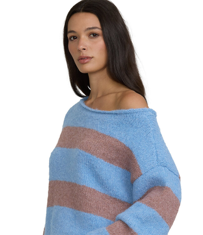 Billabong Seascape Off Shoulder Sweater Blue