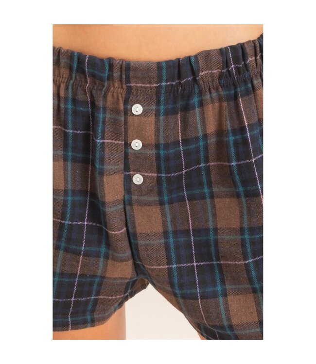 HYFVE Stella Plaid Short Brown